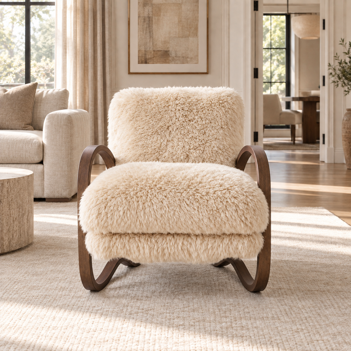 Lifestyle view: Wilder Sheepskin Chair, photographed in a furnished interior