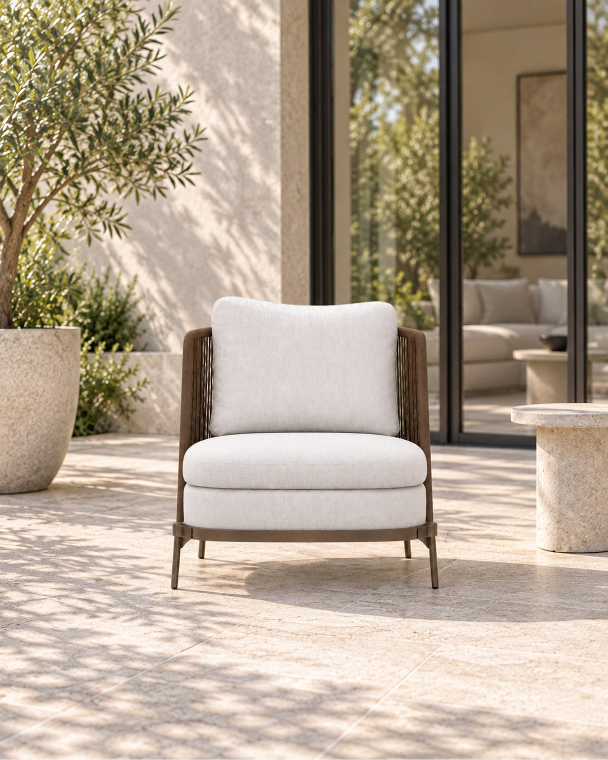 Amalfi Lounge Chair, Slipper in a styled setting