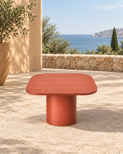 Aria Side Table in Aluminium in a styled setting