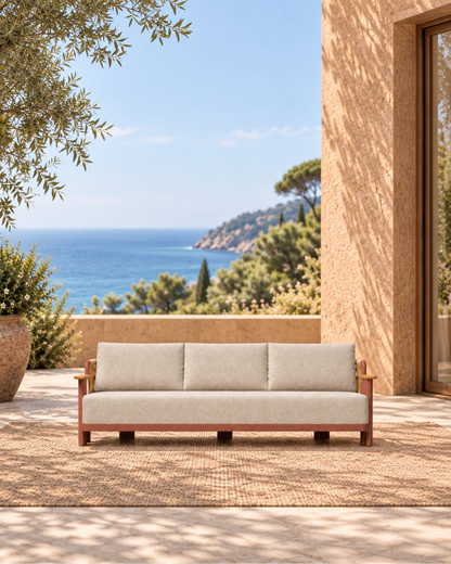 Aria Sofa in Aluminium in a styled setting
