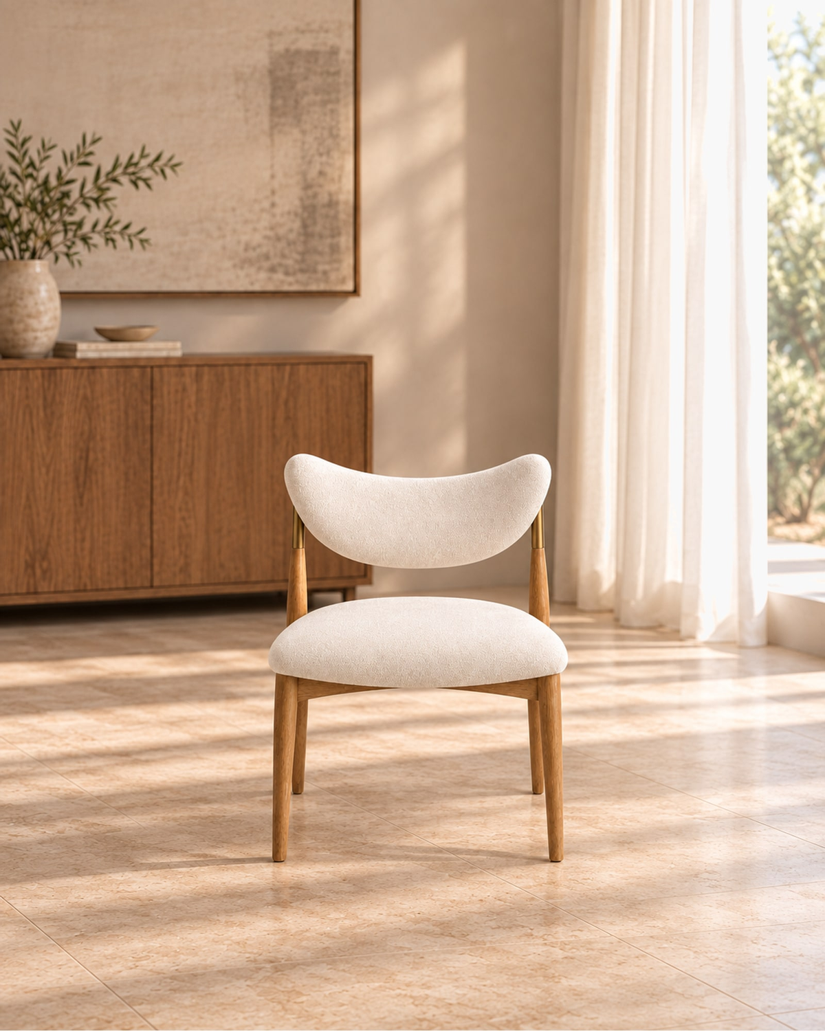 Arno Fabric Dining Side Chair in a styled setting