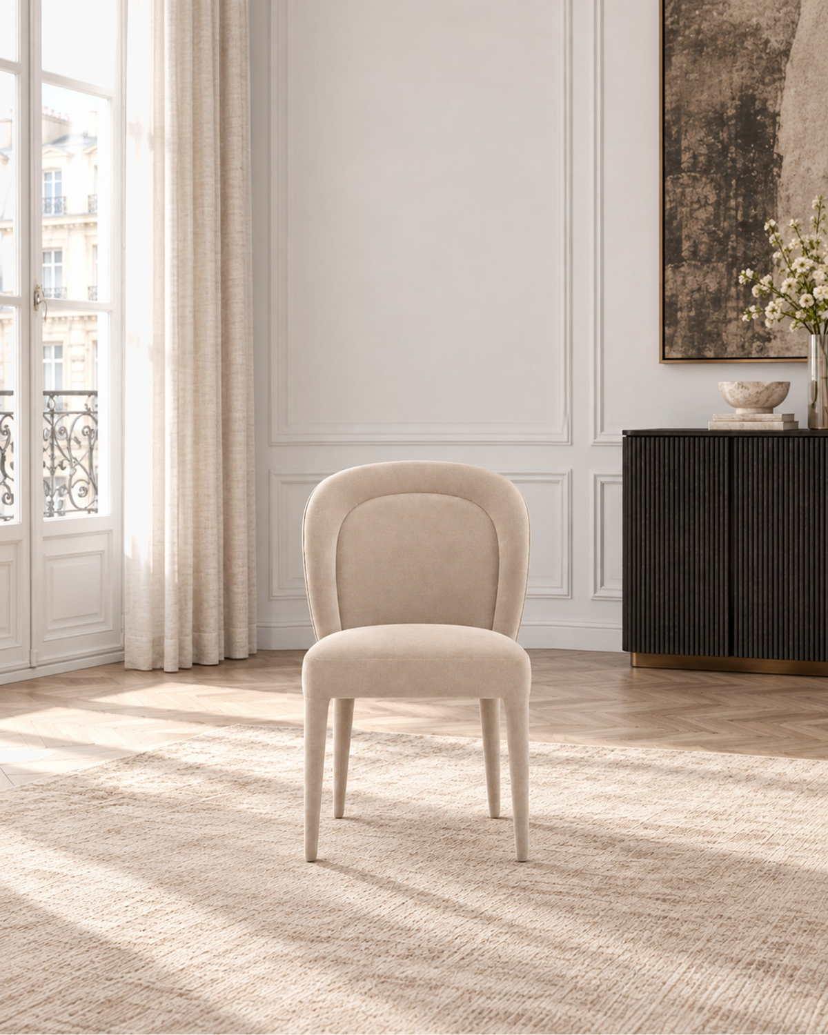 Blair Fabric Dining Side Chair in a styled setting