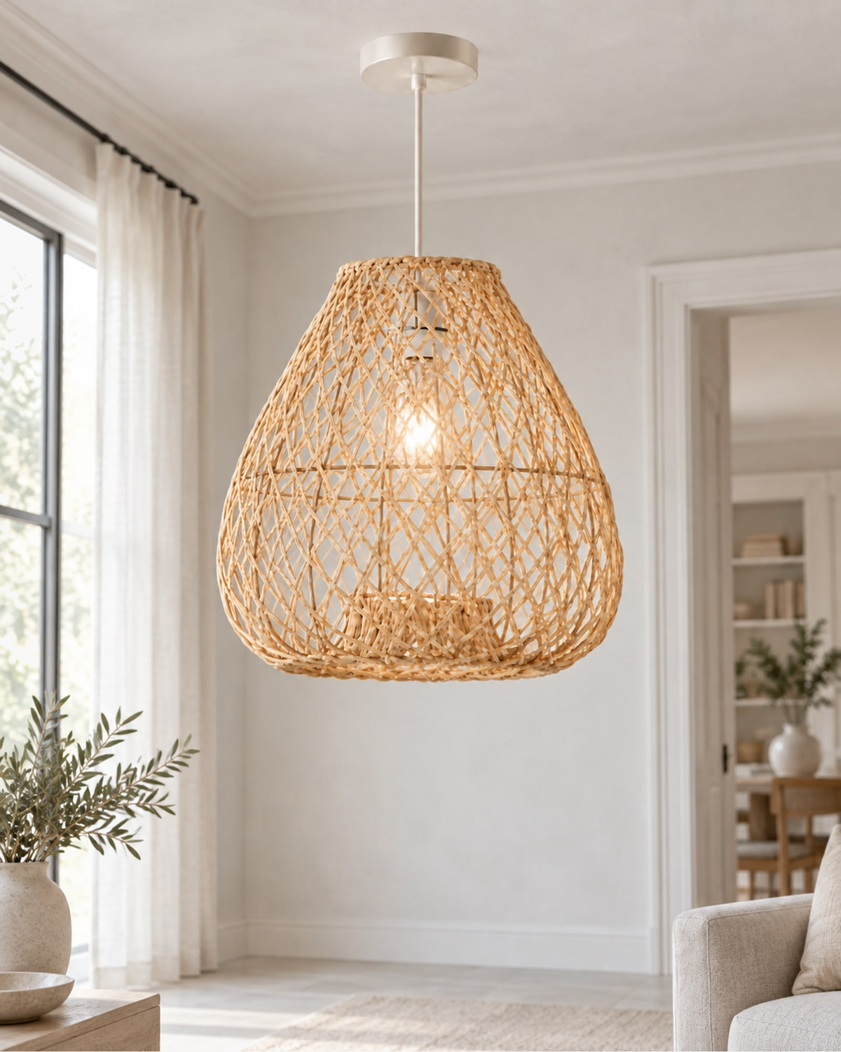 Cannella Pendant, Bell in a styled setting