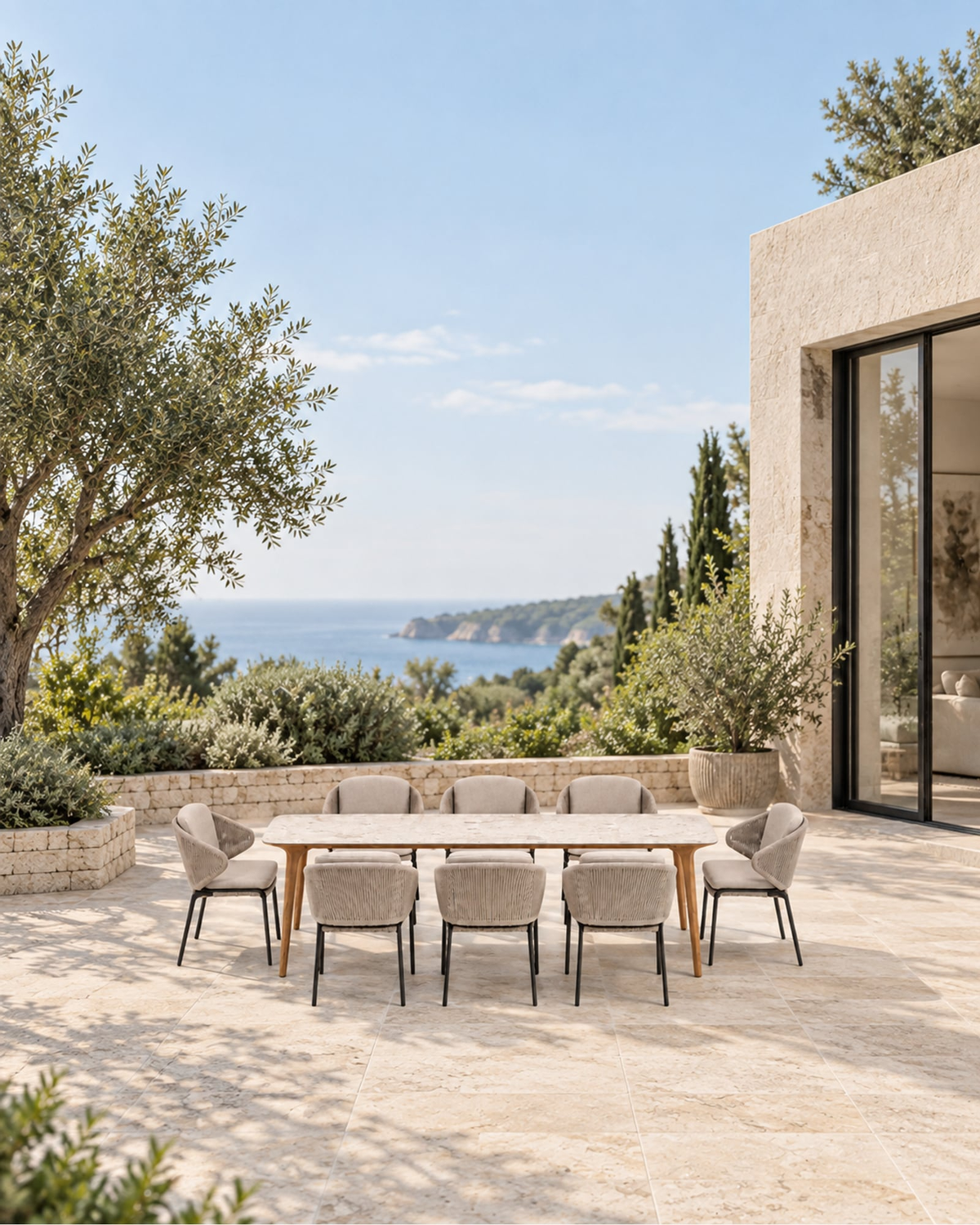Comporta Outdoor Dining Set in a styled setting