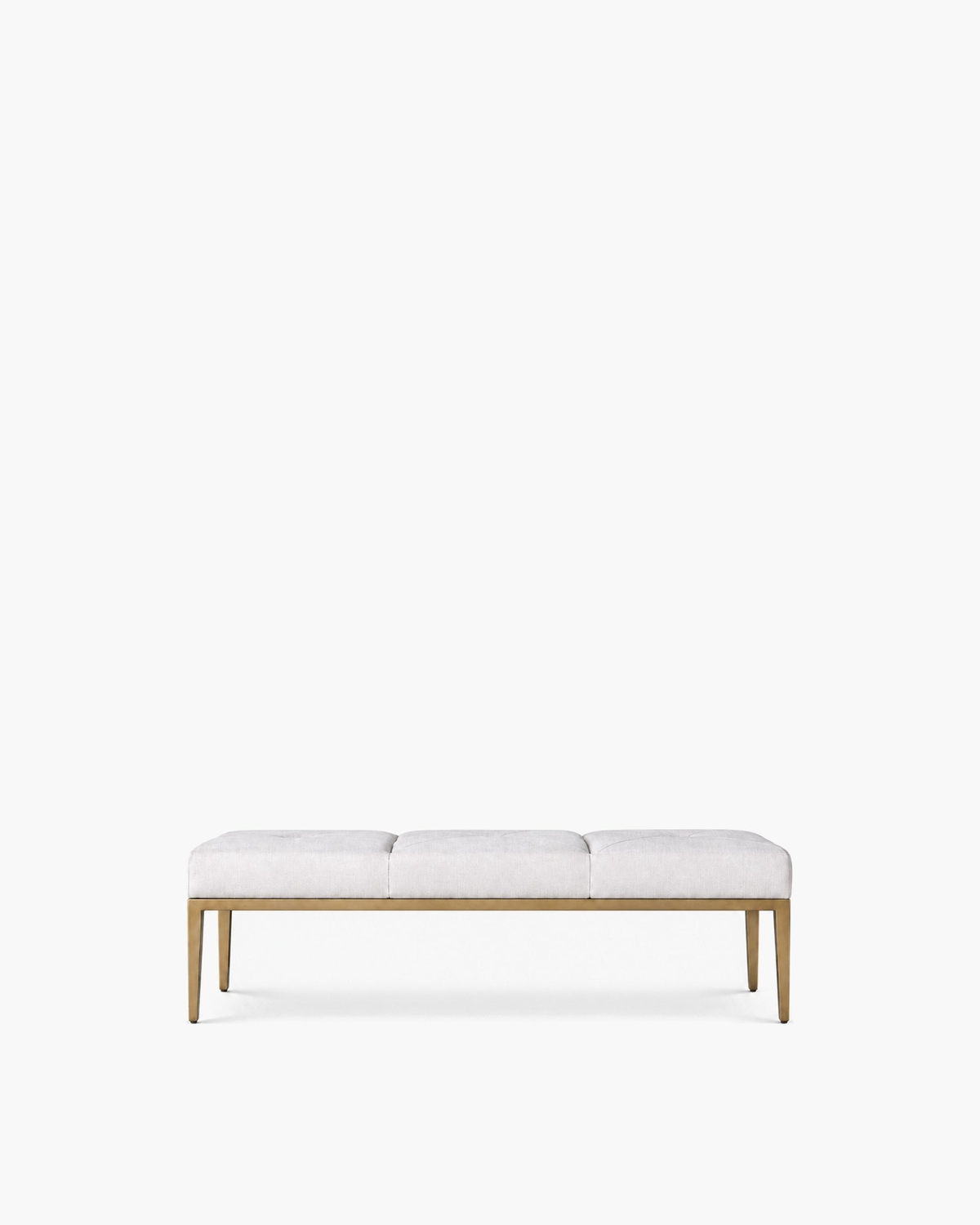 Emi Tufted Bench — Aged Brass