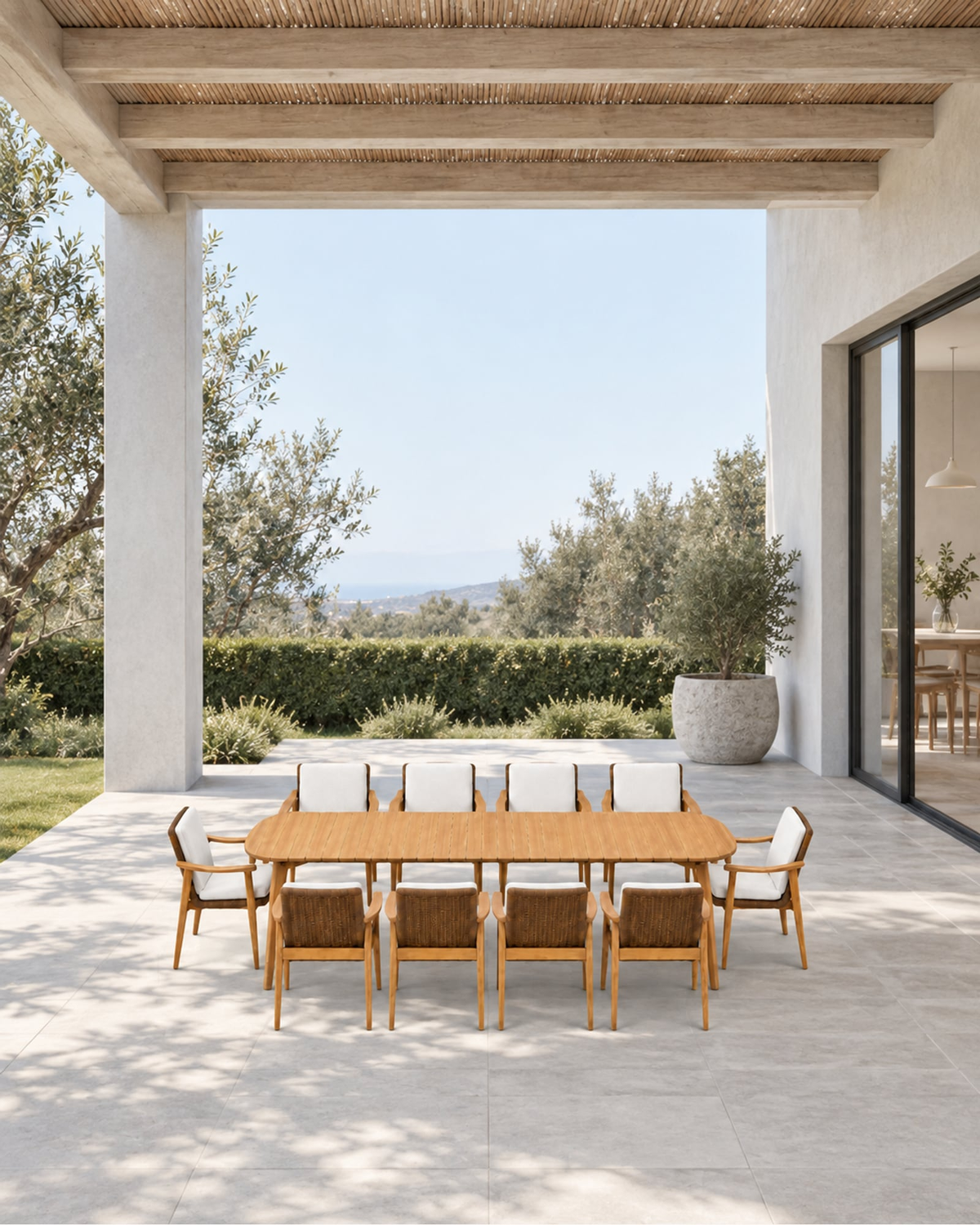 Estoril Outdoor Dining Set in a styled setting