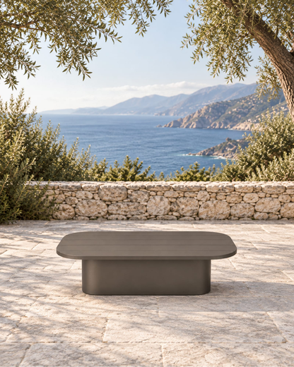 Ethereal Coffee Table in Aluminium in a styled setting