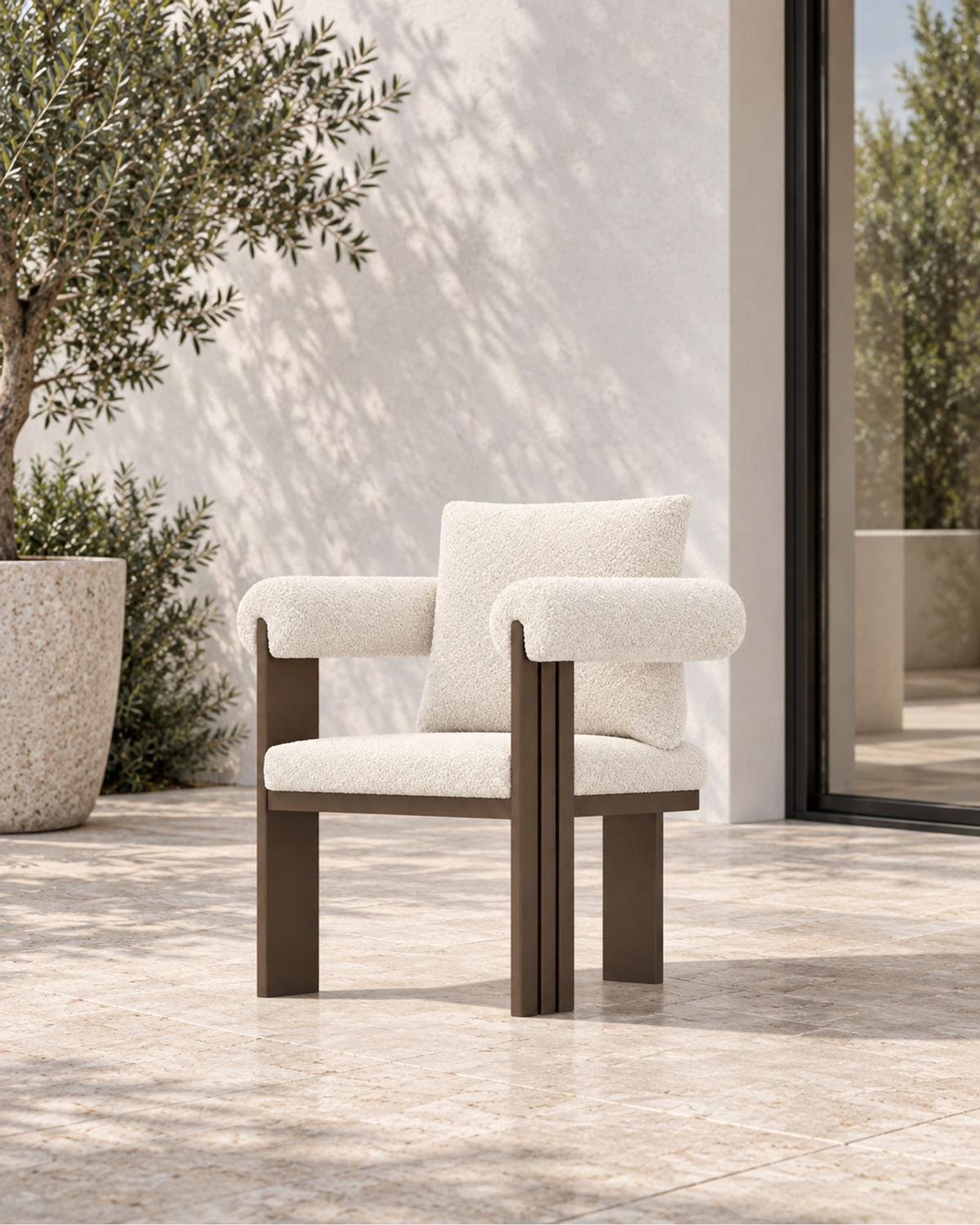 Ethereal Dining Chair in Aluminium in a styled setting