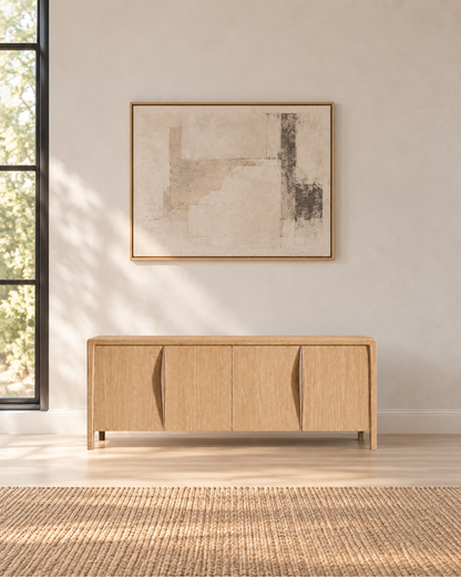 Gael Oak 4-Door Sideboard in a styled setting