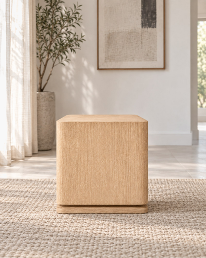 Ligné Plinth Square Side Table in a styled setting