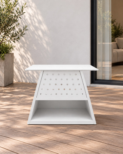 Luna Occasional Table in Aluminium in a styled setting