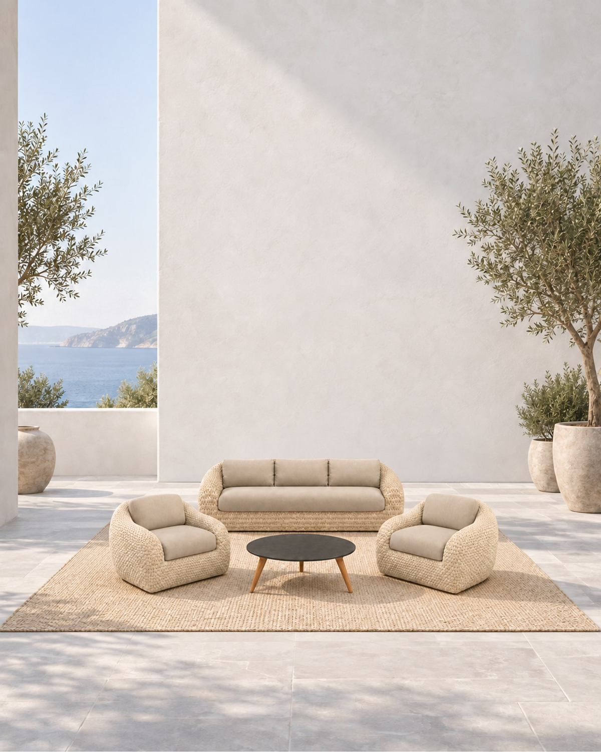 Marisol Outdoor Sofa Set in a styled setting