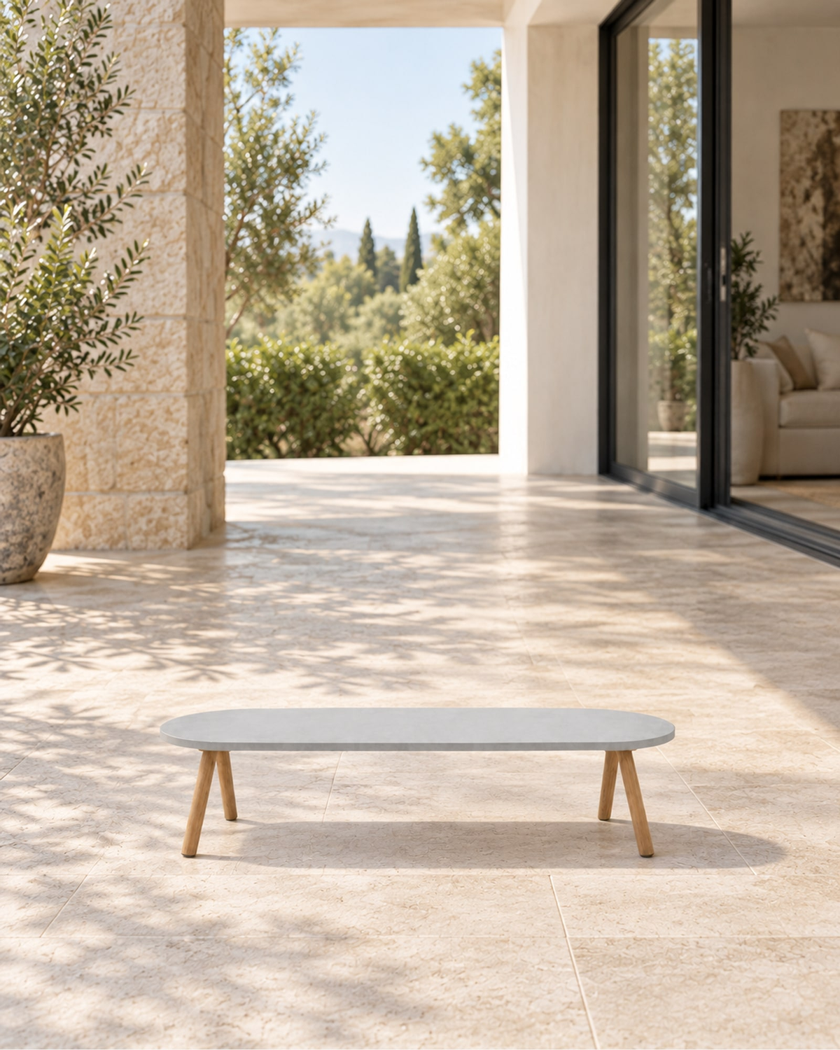 Menorca Coffee Table in a styled setting