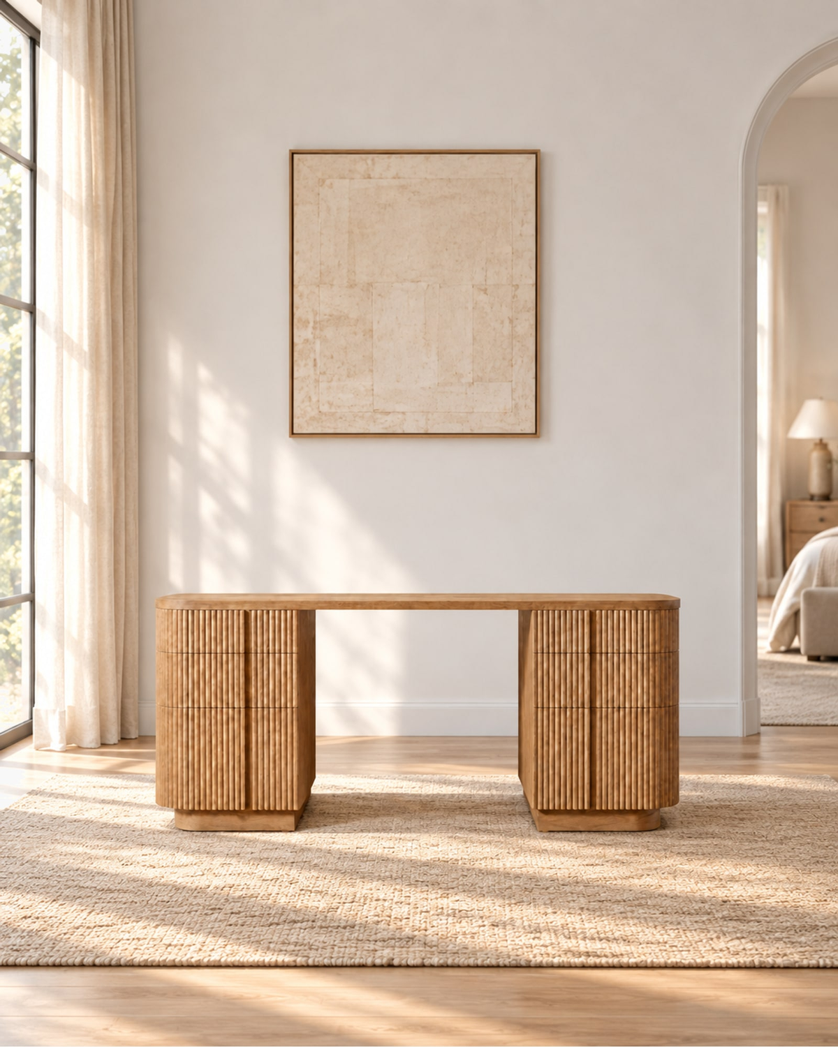 Mulholland 6-Drawer Desk in a styled setting