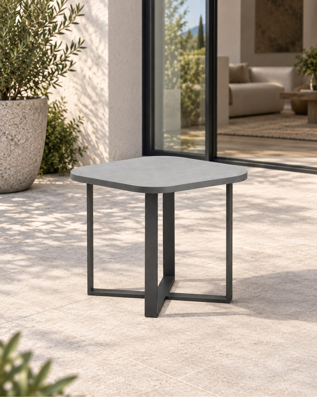 Mykonos Side Table in a styled setting
