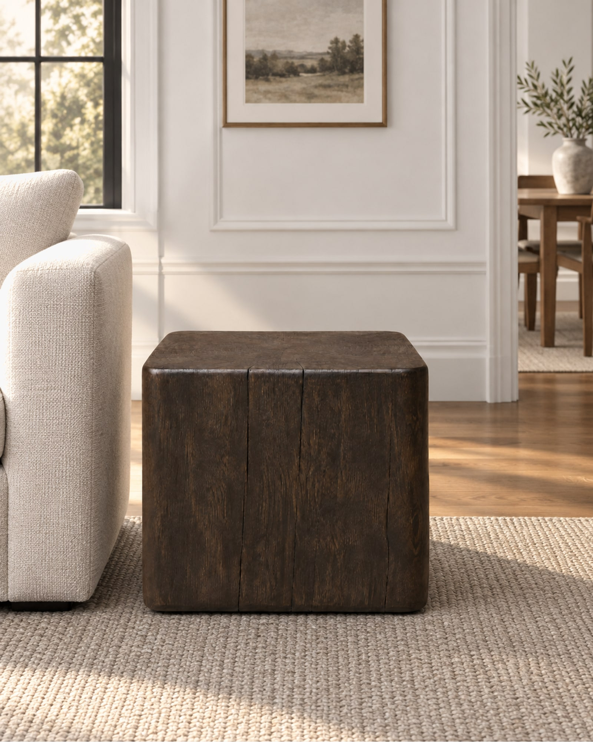 Oslo Plinth Square Side Table in a styled setting