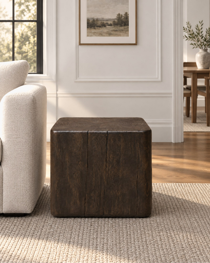 Oslo Plinth Square Side Table in a styled setting