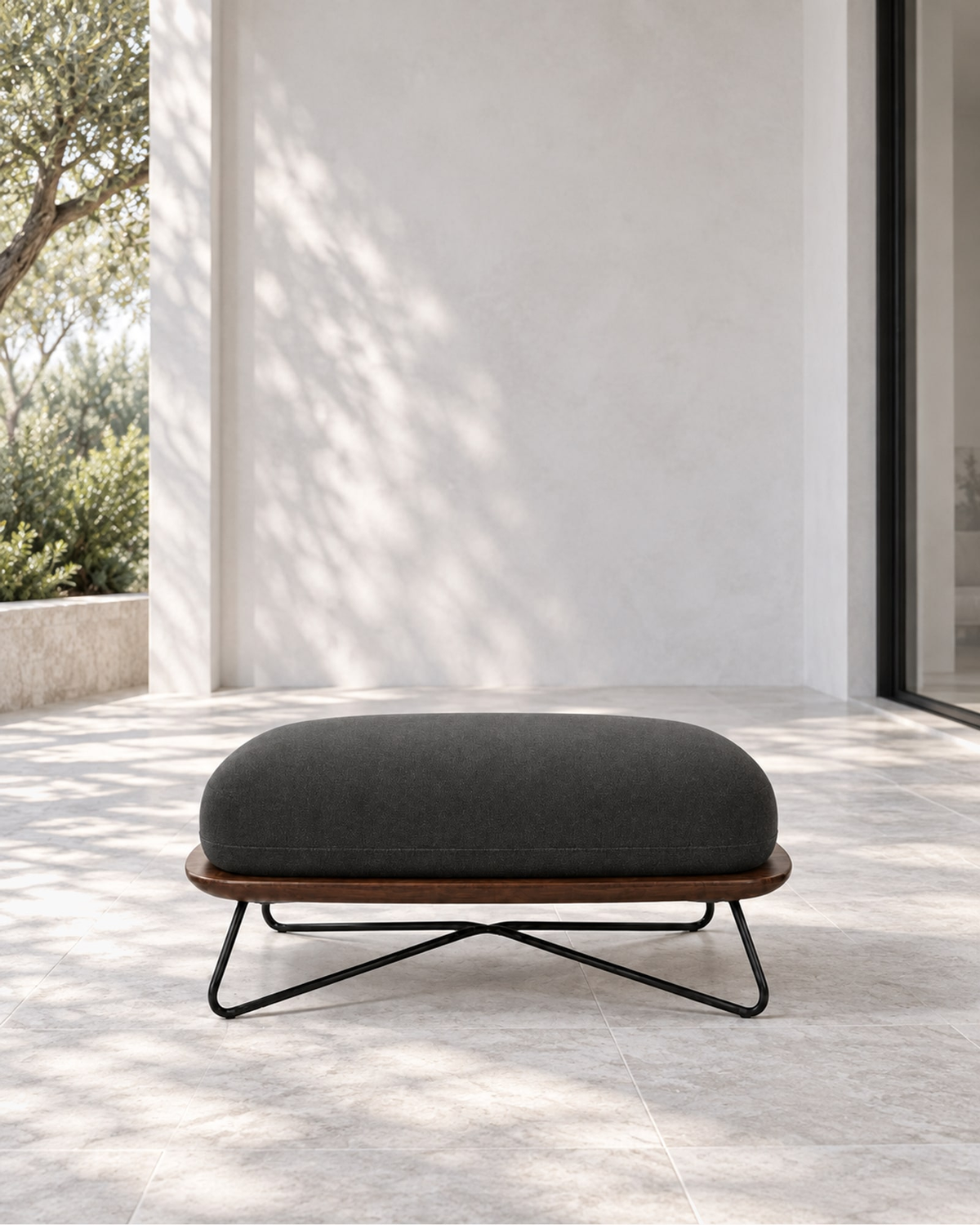 Positano Ottoman in a styled setting