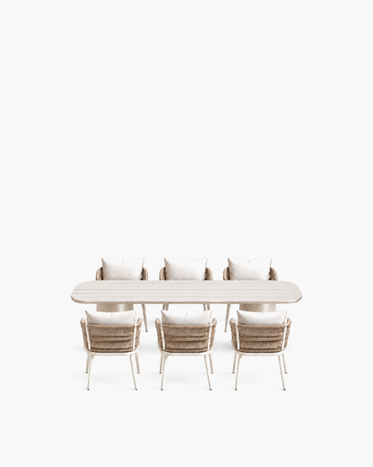 Ripple Outdoor Dining Set in Aluminium