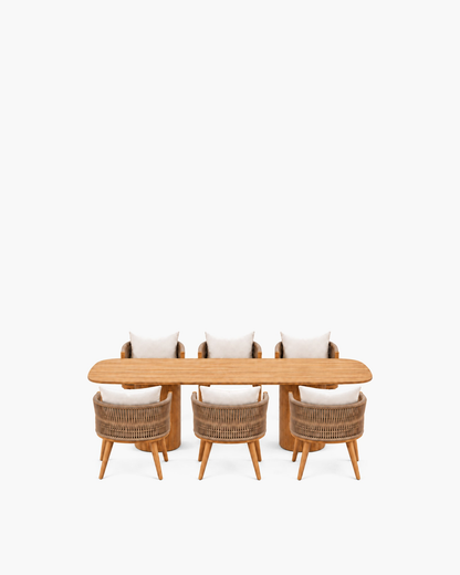 Ripple Outdoor Dining Set in Teak