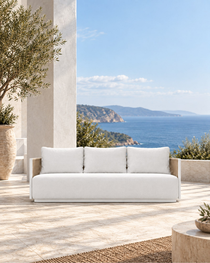 Ripple Sofa in Aluminium in a styled setting