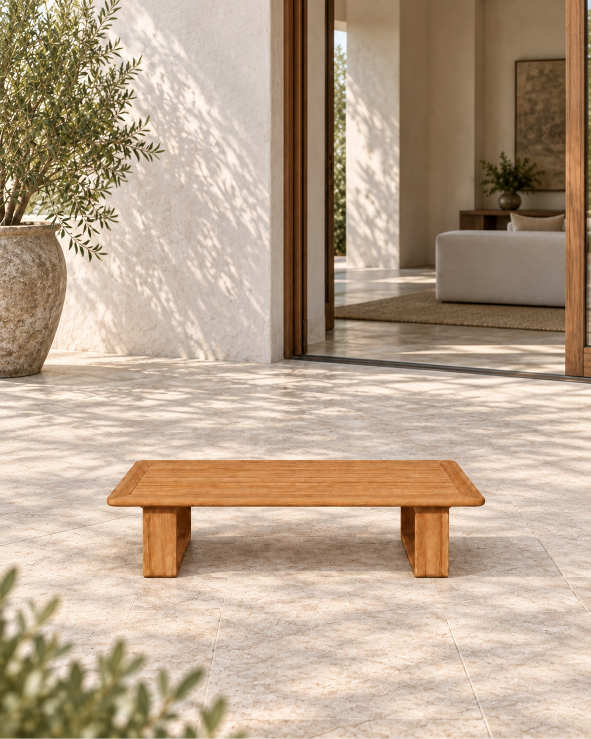 Serein Coffee Table in Teak in a styled setting