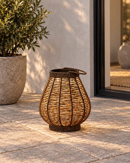 Verano Floor Lantern, Compact in a styled setting
