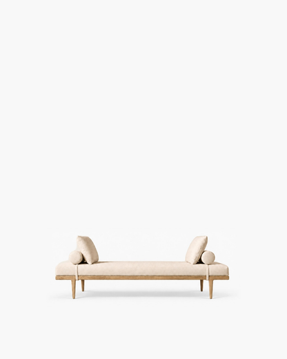 Gael Oak Fabric Panel Daybed — studio view
