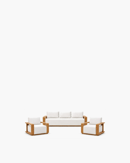 Grace Outdoor Sofa Set in Teak — studio view