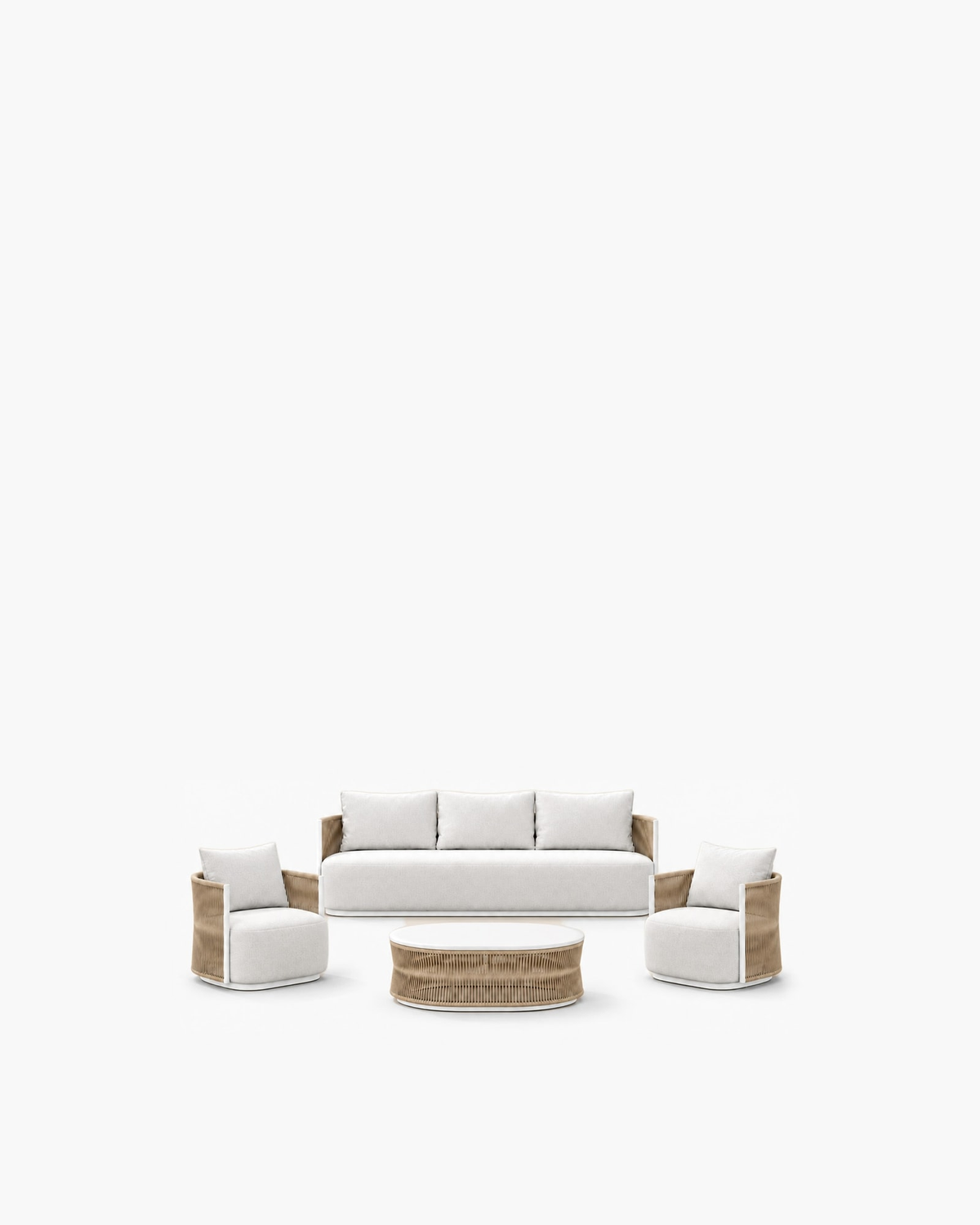 Ripple Outdoor Sofa Set in Aluminium — studio view