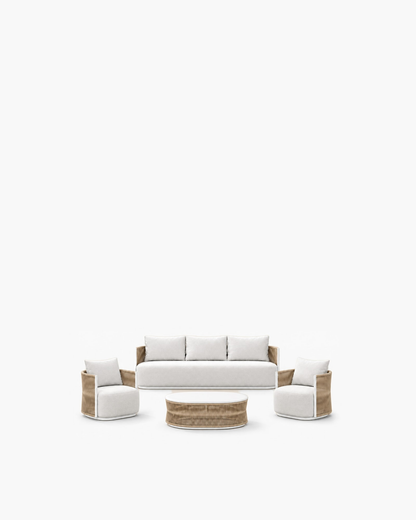 Ripple Outdoor Sofa Set in Aluminium — studio view