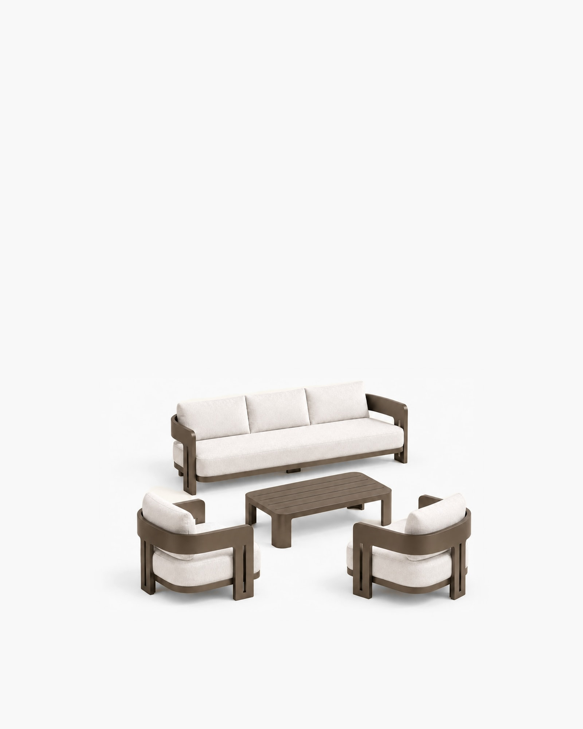 Serein Outdoor Sofa Set in Aluminium — studio view
